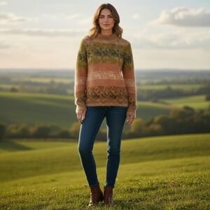 Vtg Talbots Mohair Blend Knit Sweater Size Small Mock Neck Lined Lightweight